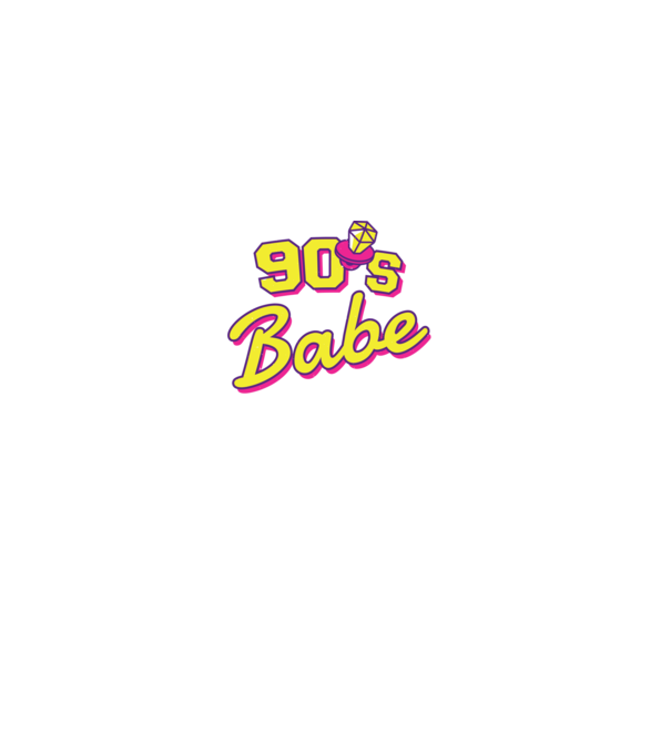 Retro 90s Babe model negru pe tricou