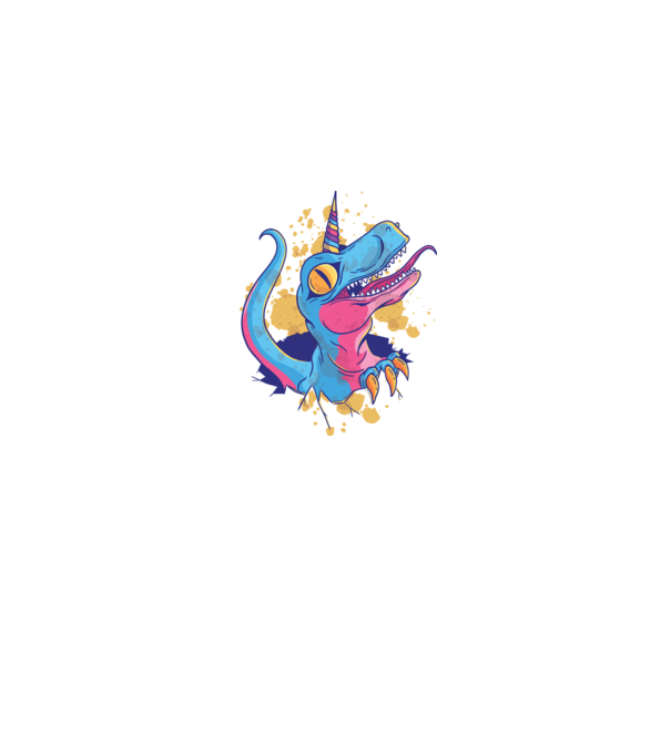 Unicornsaurus - Dinozaur Unicorn model albastru jeanși pe tricou