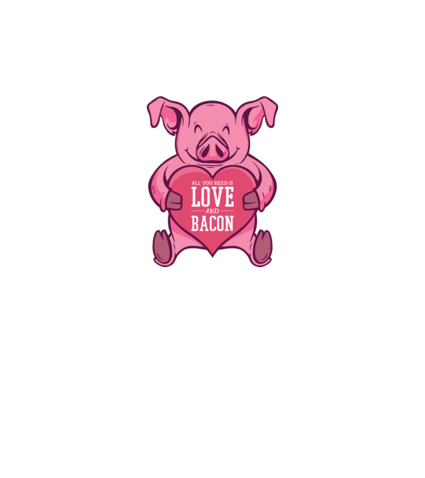 All you need is love and bacon model negru pe tricou