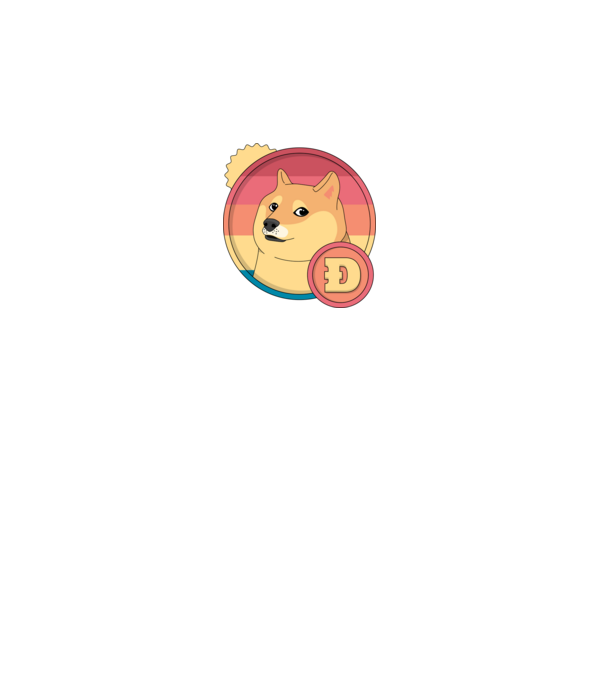 Doge Coin model negru pe tricou