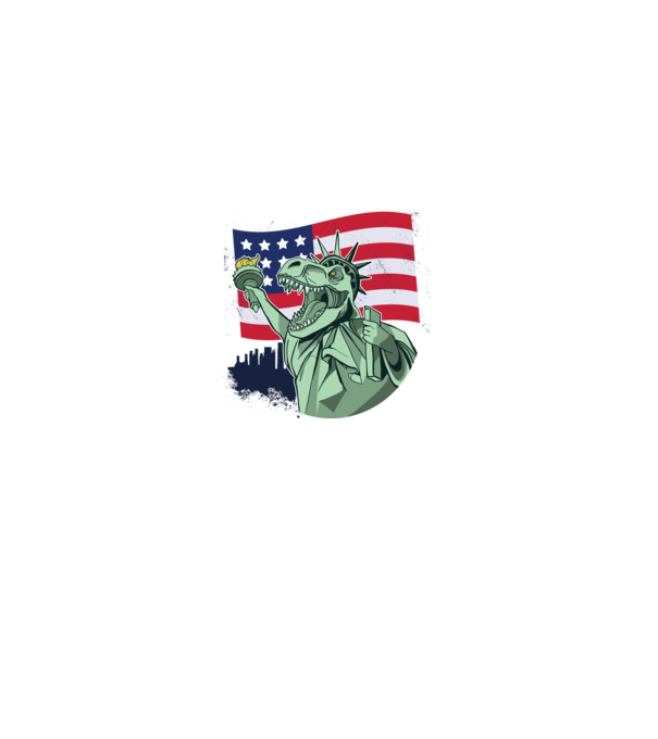 Ziua Independenței americane 4 iulie T-rex model alb pe tricou
