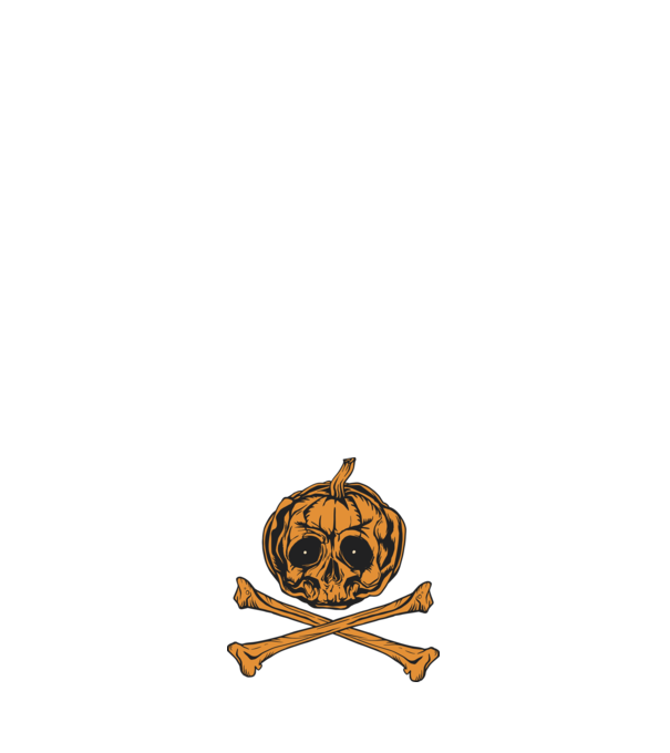 Dovleac craniu Halloween model albastru închis pe tricou