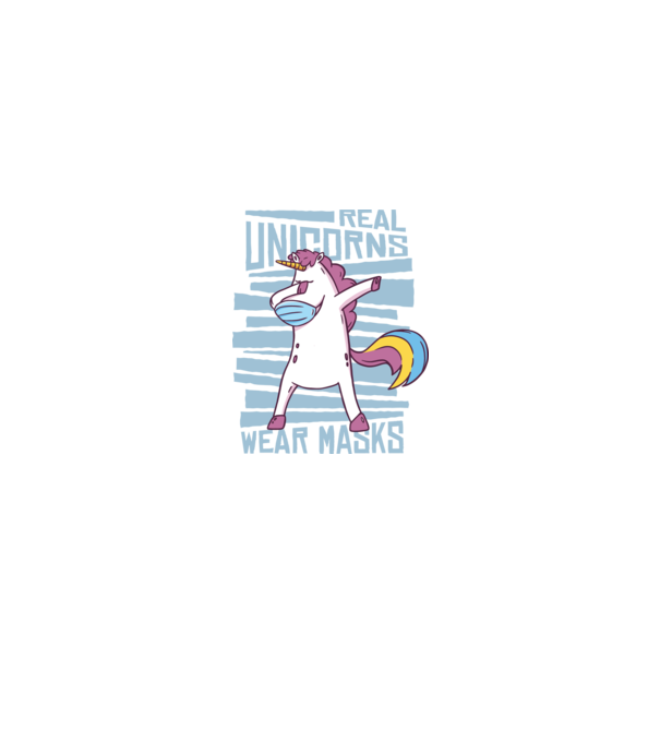 Unicorn DAB Mască model negru pe tricou