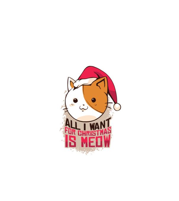 All I want for christmas is MEOW tricou cu pisică model negru pe tricou