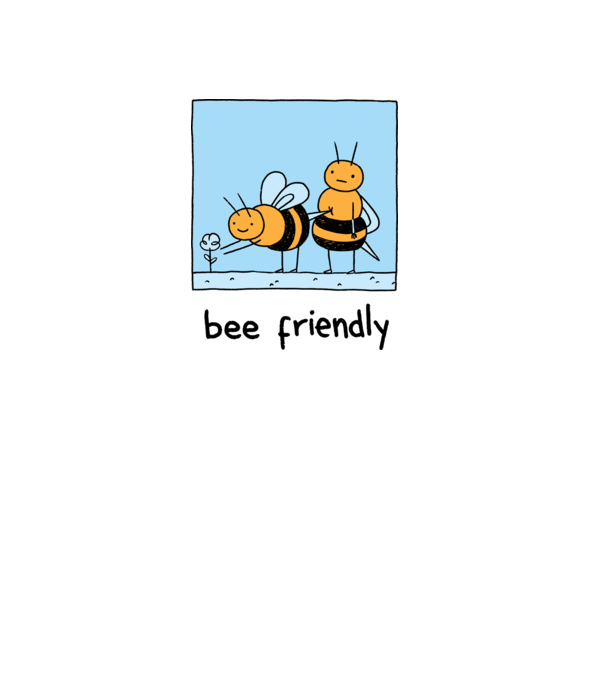 Bee friendly model alb pe tricou