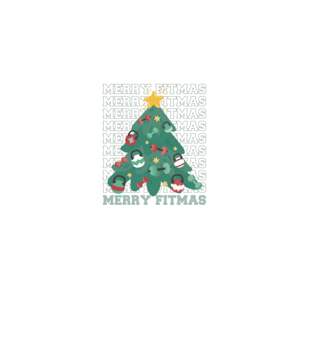 Merry Fitmas Fitmas Pom de Crăciun Fitness model negru pe tricou