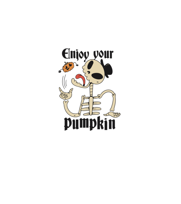 Enjoy your pumpkin Skeleton model albastru deschis pe tricou