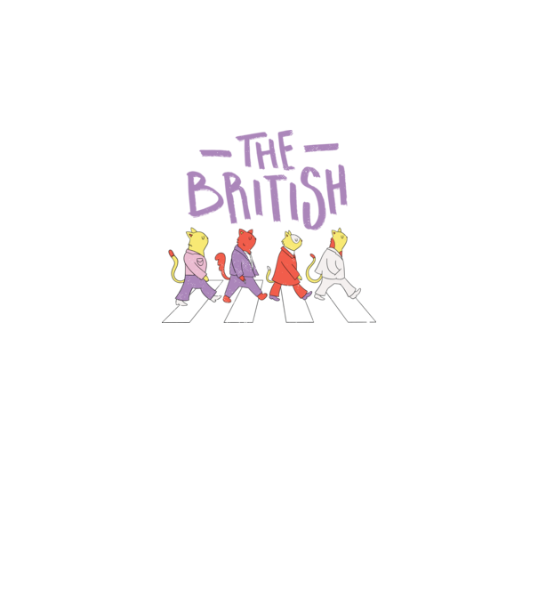 The British Pisicuțe model negru pe tricou