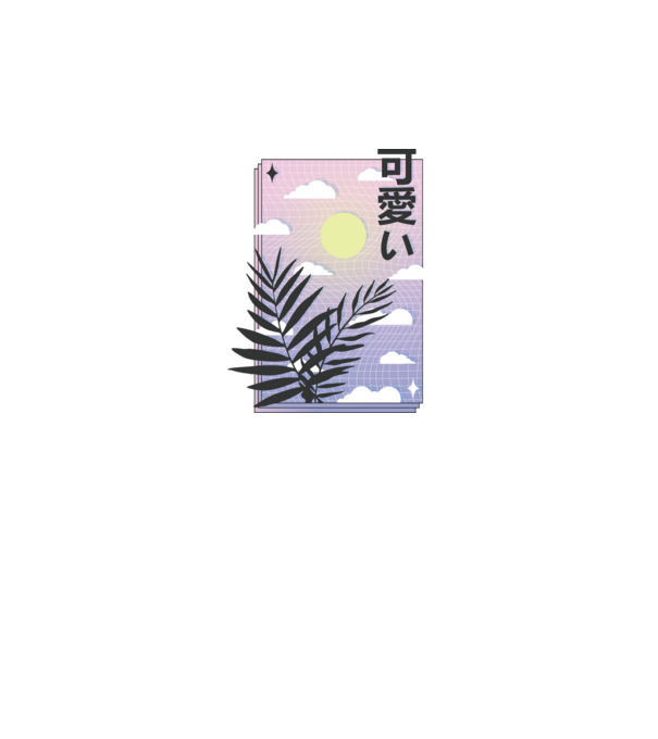 Vaporwave Val model gri pe tricou