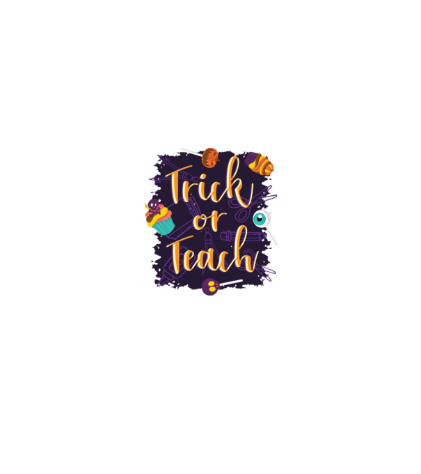 Trick or Teach Halloween pentru profesori model alb/roșu pe tricou