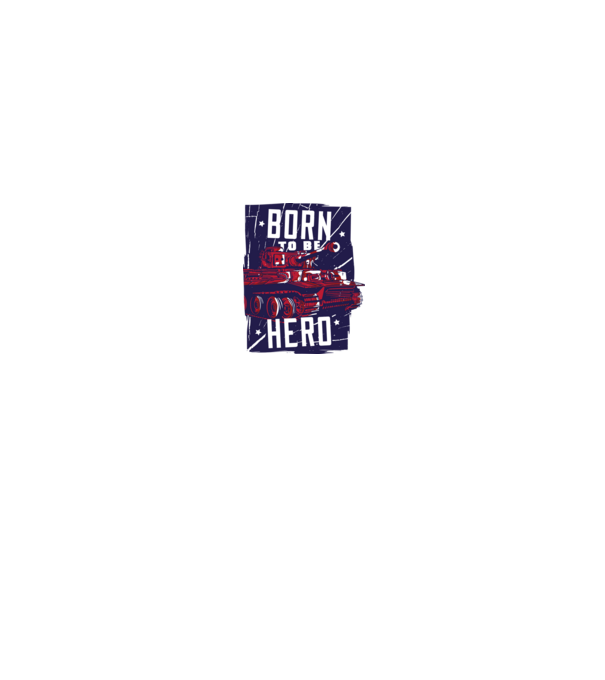 Born To be A Hero cu tanc model alb/roșu pe tricou