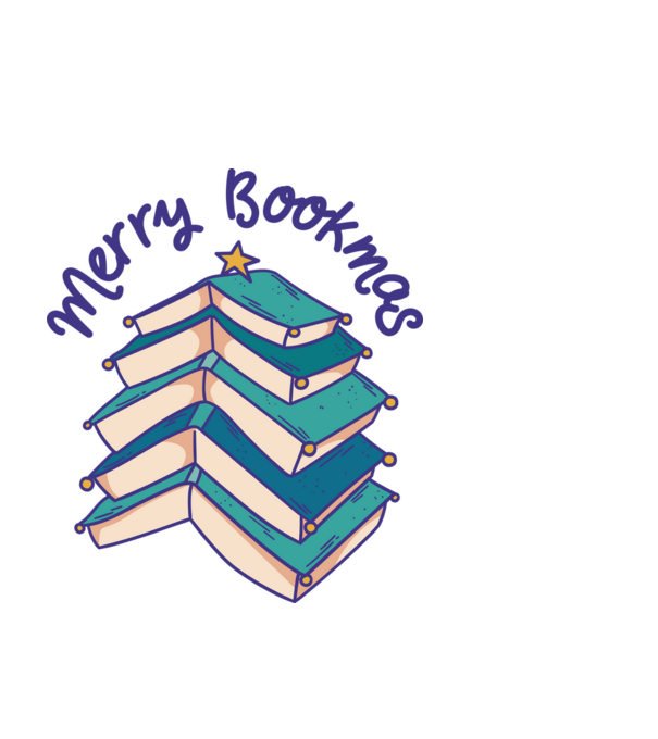 Merry Bookmas Crăciun cu cărți model negru pe tricou