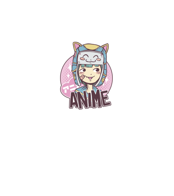 Fată drăguță Anime model negru pe tricou
