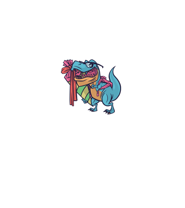 Elev T-rex model albastru deschis pe tricou