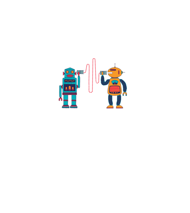 Walkie Talkie Robot model alb pe tricou
