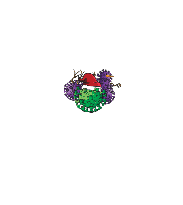 Christmas Covid model alb pe tricou