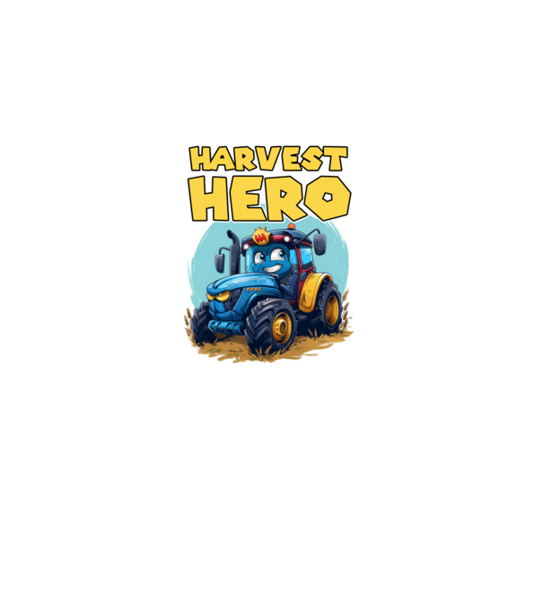Harvest Hero Tractor model negru pe tricou