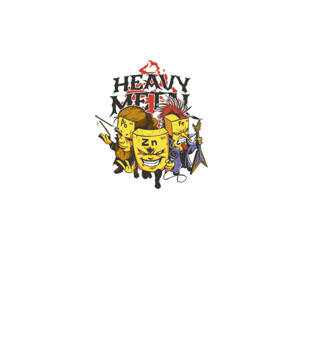 Elemente Heavy Metal model negru pe tricou