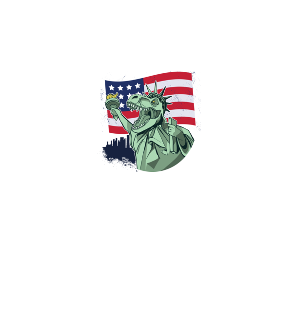 Ziua Independenței americane 4 iulie T-rex model alb pe tricou