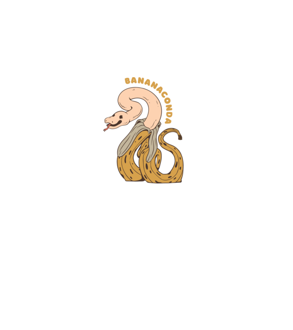 Bananaconda model alb pe tricou