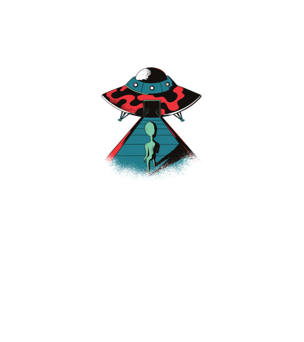 Alien Ufo model gri pe tricou