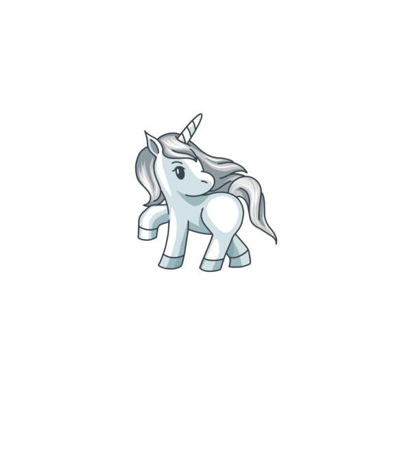 Unicorn de argint model negru pe tricou