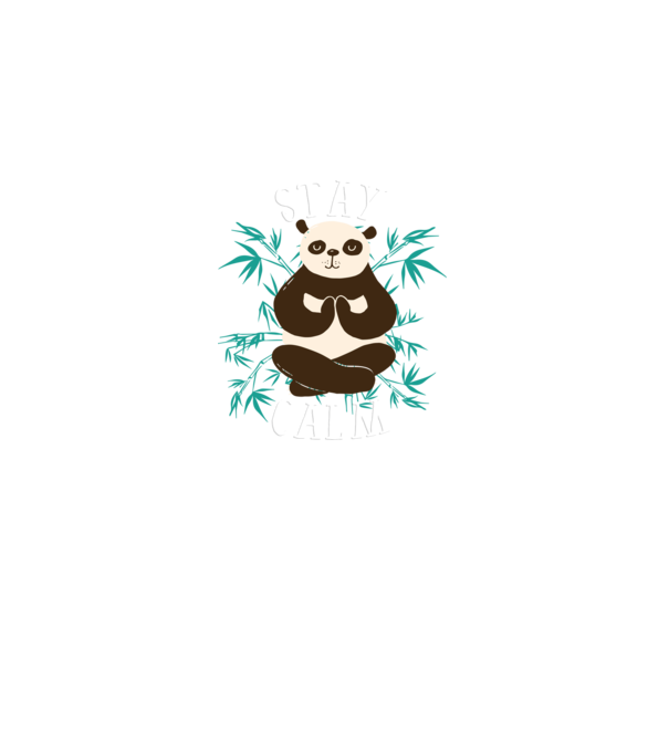 Stay Calm Panda meditație model negru pe tricou
