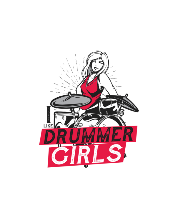 Îmi plac fetele bateriste model alb pe tricou