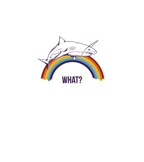 Rechin unicorn model alb pe tricou