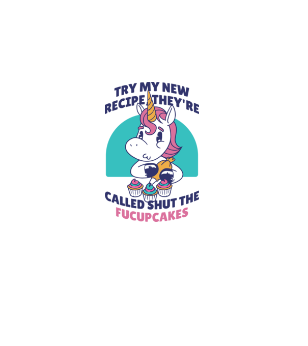 Unicorn Rețetă model alb pe tricou