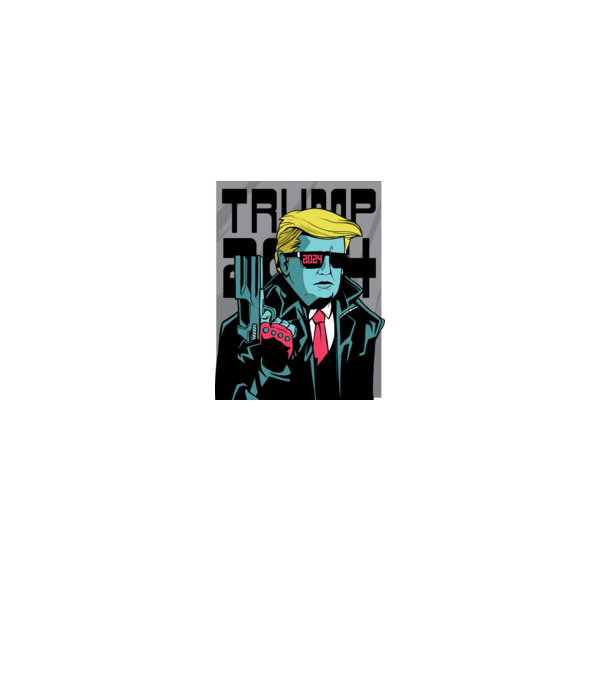 Trump Terminator 2024 model negru pe tricou