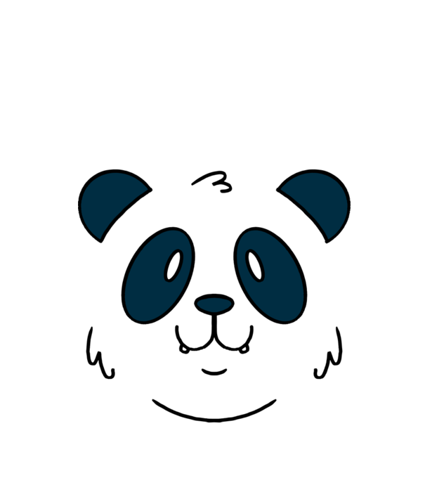 Cap de panda model alb pe tricou