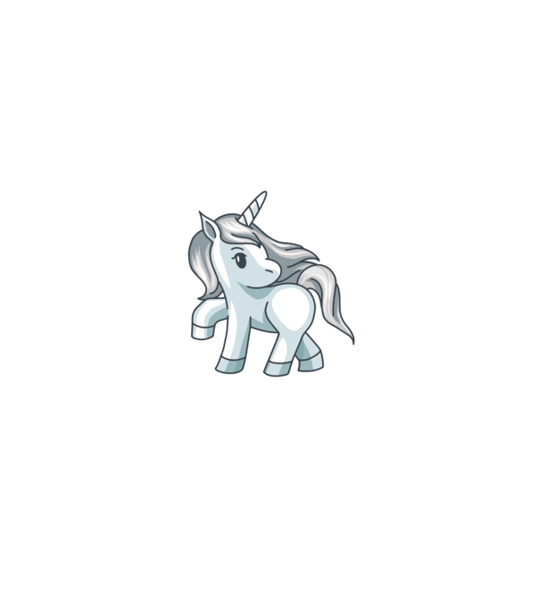 Unicorn de argint model negru pe tricou