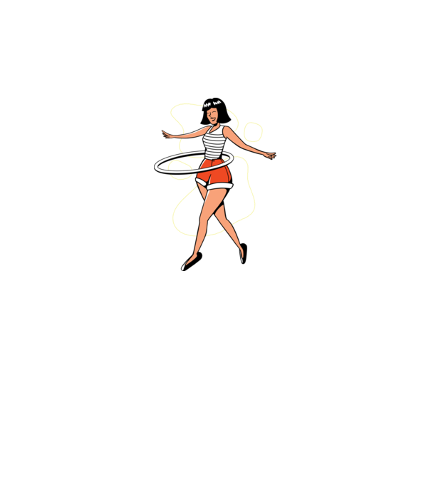 Cerc hula-hoop model albastru închis pe tricou