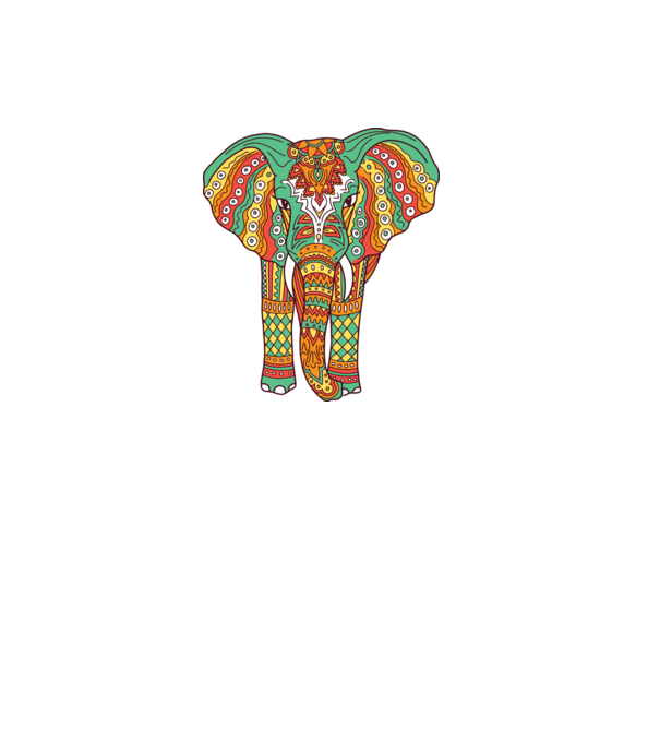 Mandala Elefant model roz deschis pe tricou