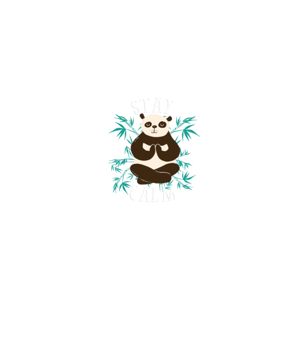 Stay Calm Panda meditație model negru pe tricou