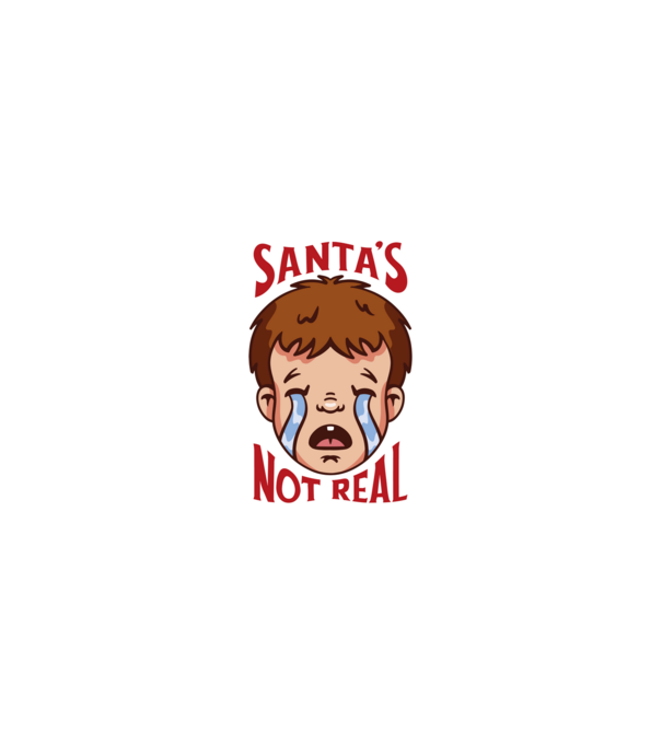 Santa's Not Real copil plângând model nisipiu pe tricou