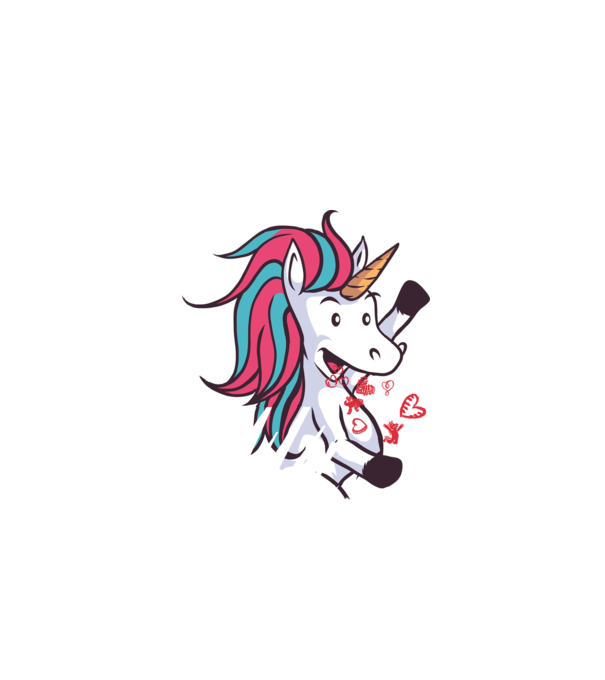 'Dragoste Unicorn pentru Valentine''s Day' model albastru închis pe tricou