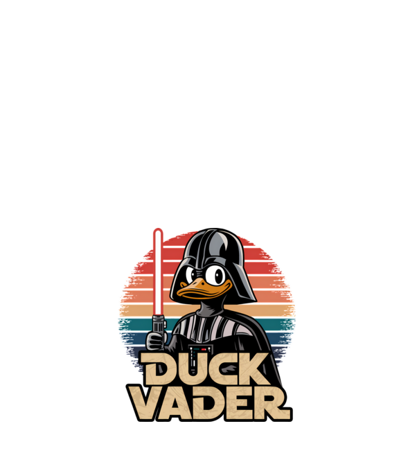 Duck Vader model alb pe tricou