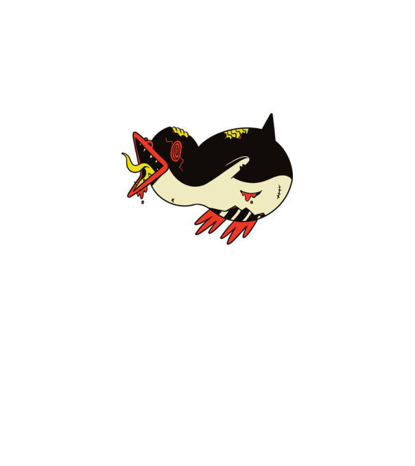 Pinguin Zombie model gri pe tricou