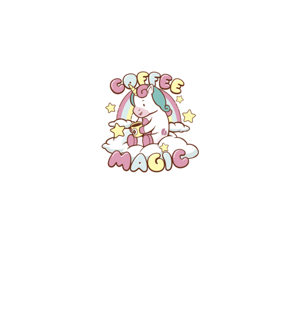 Cafea Magică Unicorn model negru pe tricou