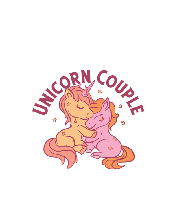 Pereche Unicorn model alb pe tricou
