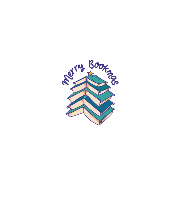 Merry Bookmas Crăciun cu cărți model alb pe tricou