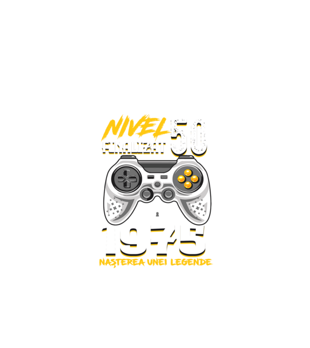 Nivel Finalizat 50 1975 model negru pe tricou