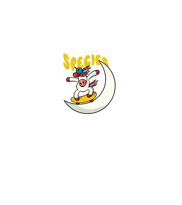 Skateboarding unicorn model negru pe tricou