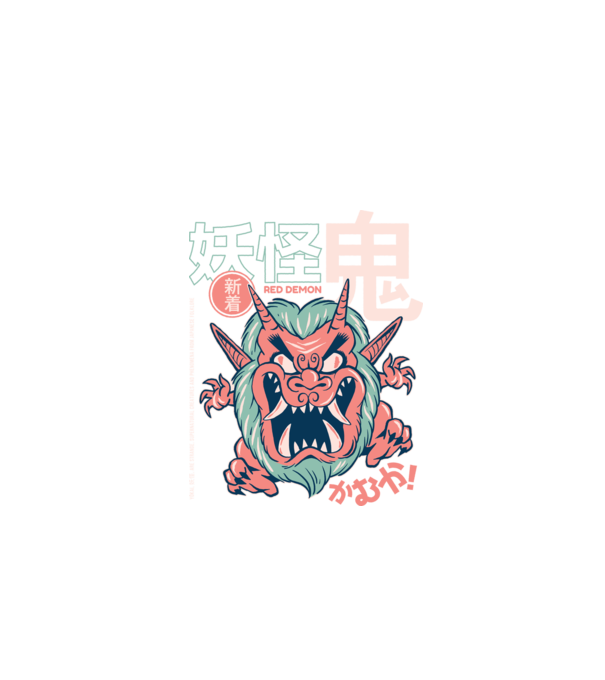 Oni Yokai Anime model negru pe tricou