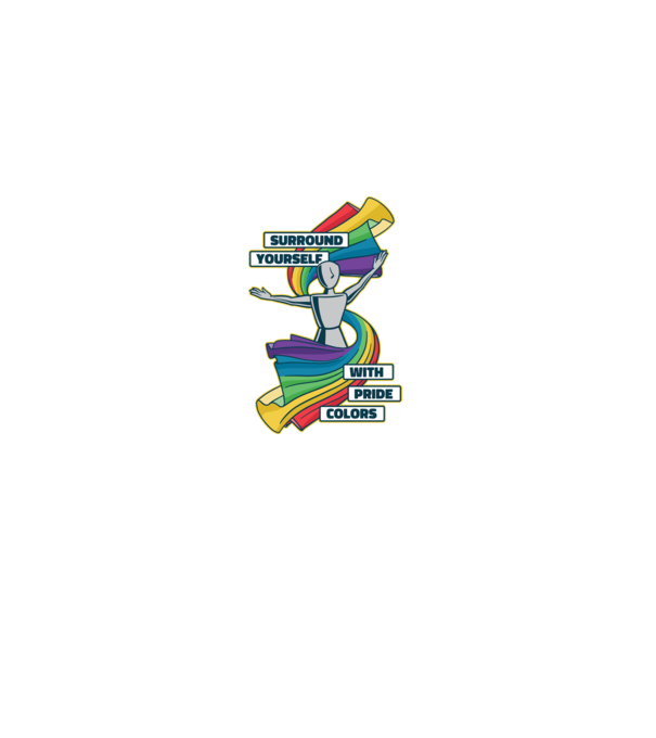 Pride cu curcubeu model negru pe tricou