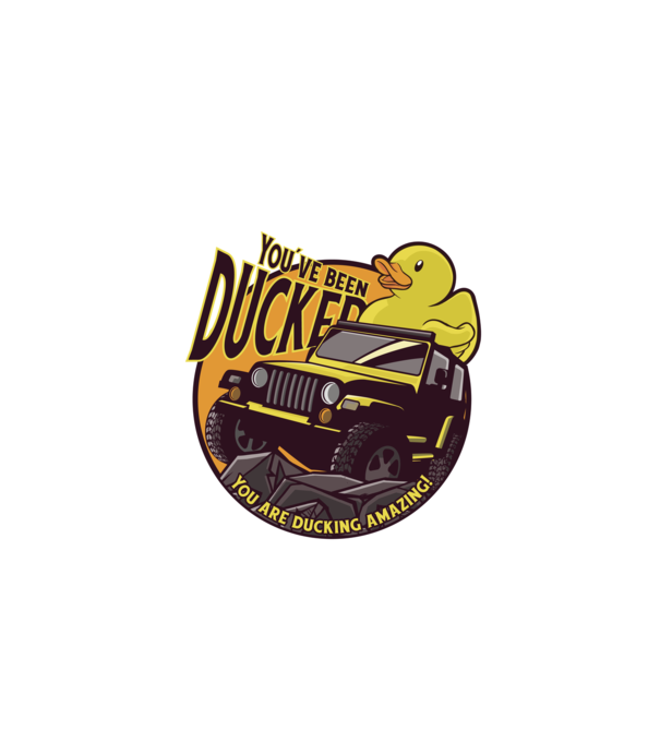 'You''ve been ducked - Off road SUV' model negru pe tricou