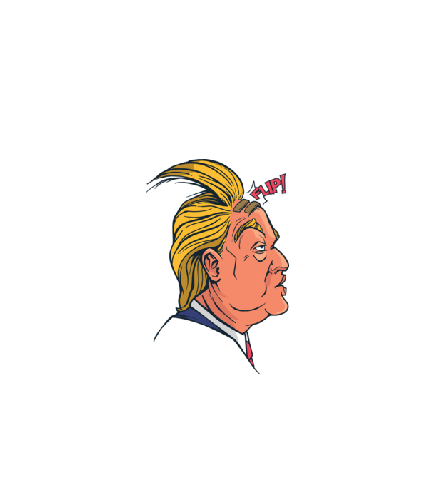 Trump Păr model negru pe tricou