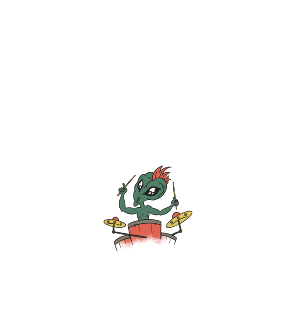 Alien baterist model negru pe tricou